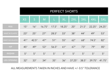 Perfect Short size chart