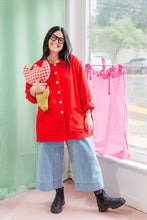 Heart Chore Jacket in Red Twill (RTS)