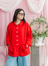 Heart Chore Jacket in Red Twill (RTS)