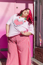 Heart T-Shirt - Pink/Red Gingham Ruffle