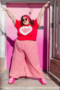 Heart T-Shirt - Red/White Gingham