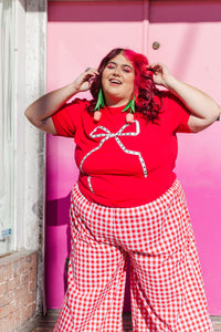 Heart + Bow T-Shirt - Red/White