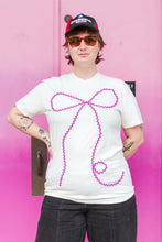 Bow T-Shirt - White/Magenta - Medium (RTS)