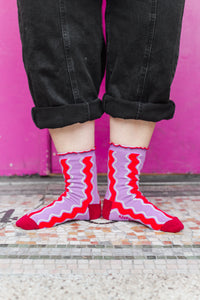 Nettle Studios Wavy Stripe Ruffle Socks Gifts and Accessories