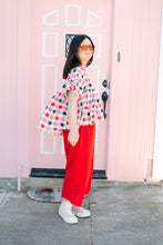 Mushroom Top in Red Plaid (RTS)