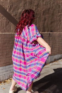 Nettle Studios - Pink Plaid - Mushroom Dress - Winter/Spring2025