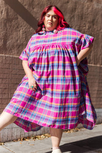 Nettle Studios - Pink Plaid - Mushroom Dress - Winter/Spring2025