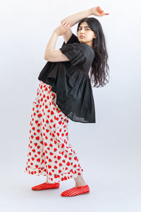 Ruffle Pants in Strawberry Cotton Poplin (PREORDER)