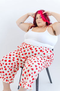 Ruffle Pants in Strawberry Cotton Poplin (PREORDER)