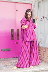 Boxy Collared Tunic in Wavy Linen