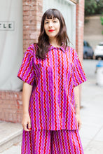 Boxy Collared Tunic in Wavy Linen