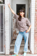 Boxy Collared Top in Brown Plaid Flannel (RTS)