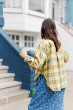 Soft Volume Long Sleeve Top in Yellow Plaid Flannel (RTS)