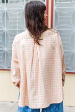 Soft Volume Long Sleeve Top in Pink/Yellow Plaid Flannel (RTS)