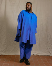 Soft Volume Shirt Dress in Cobalt Linen (RTS)