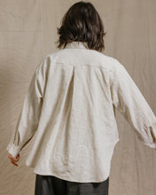 Soft Volume Long Sleeve Top in Oat Milk Linen (RTS)