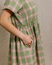Everyday Dress in Green/Pink Plaid Flannel