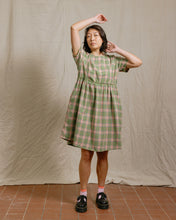 Everyday Dress in Green/Pink Plaid Flannel