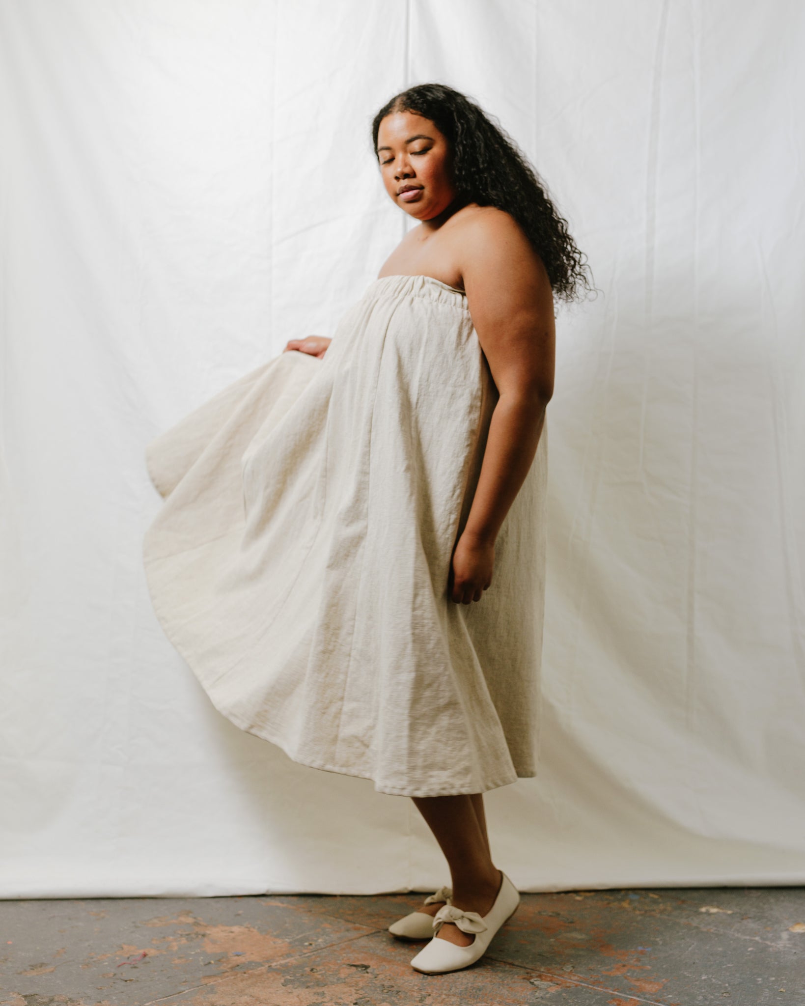 Maxi Skirt in Oat Milk Linen – Nettle Studios