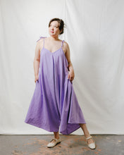 Wide Leg Overalls in Lavender Linen