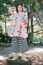 Tiered Mini Dress in Rainbow Smiley Cotton (RTS)