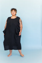 Coop Dress in Black Cotton Gauze