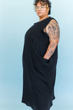 Coop Dress in Black Cotton Gauze