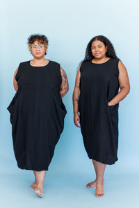 Coop Dress in Black Cotton Gauze