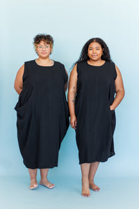 Coop Dress in Black Cotton Gauze