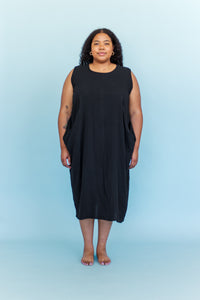 Coop Dress in Black Cotton Gauze