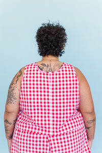 Perfect Tank in Red Gingham Cotton