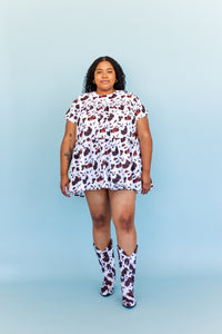 Tiered Mini Dress in Cow Cotton (RTS)