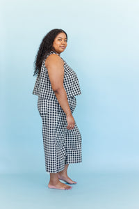 Perfect Tank in Black Gingham Cotton - Nettle Studios