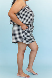 Perfect Short in Black Gingham Cotton - Nettle Studios