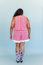 Perfect Tank in Red Gingham Cotton