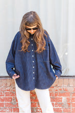 Soft Volume Long Sleeve Top in Denim (RTS)